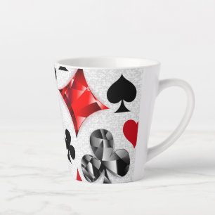 Pokerspeler Gokker Speelkaartsymbolen Las Vegas Latte Mok