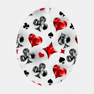 Pokerspeler Gokker Speelkaartsymbolen Las Vegas Metalen Ornament