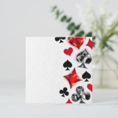 Pokerspeler Gokker Speelkaartsymbolen Las Vegas Save The Date (Staand voorkant)
