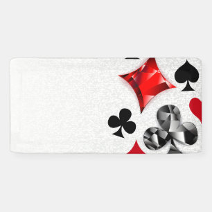 Pokerspeler Gokker Speelkaartsymbolen Las Vegas Spandoek