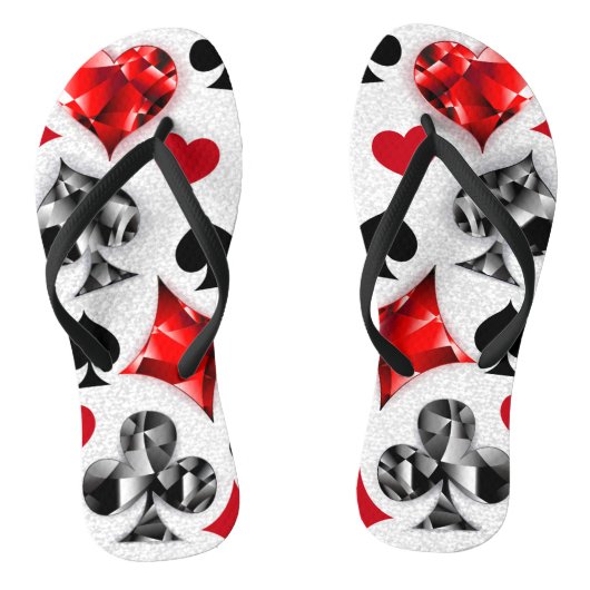 Pokerspeler Gokker Speelkaartsymbolen Las Vegas Teenslippers (Voetbed)