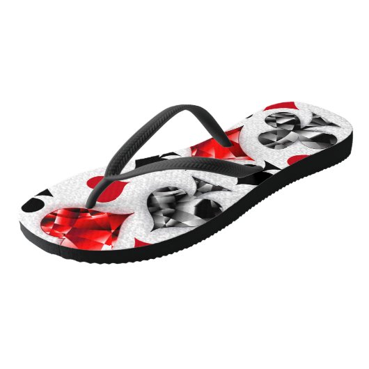 Pokerspeler Gokker Speelkaartsymbolen Las Vegas Teenslippers (Schuin)