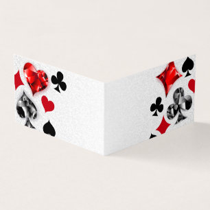 Pokerspeler Gokker Speelkaartsymbolen Las Vegas Visitekaartje