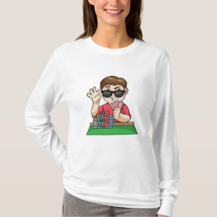 Pokerspeler in Poker met zonnebril T-shirt