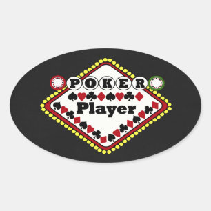 Pokerspeler Ovale Sticker