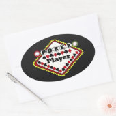 Pokerspeler Ovale Sticker (Envelop)