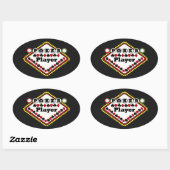 Pokerspeler Ovale Sticker (Vel)