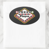 Pokerspeler Ovale Sticker (Tas)