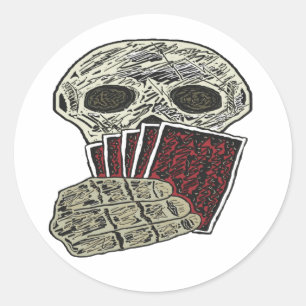 Pokerspeler Ronde Sticker
