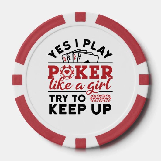 Pokerspeler Vrouwen spelen poker als een meisje Poker Chips (Voorkant)