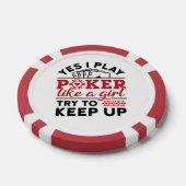 Pokerspeler Vrouwen spelen poker als een meisje Poker Chips (Enkel)