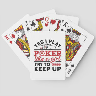 Pokerspeler Vrouwen spelen poker als een meisje Pokerkaarten