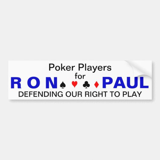 Pokerspelers voor Ron Paul Bumpersticker (Voorkant)
