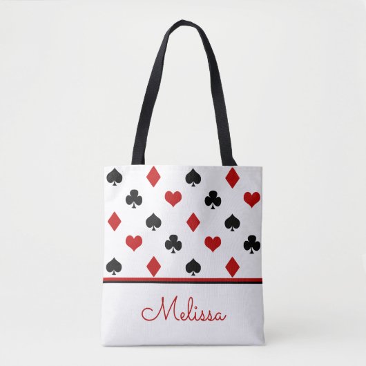 Pokerthema | Thema speelkaart | Gepersonaliseerd Tote Bag (Voorkant)