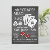 Pokerthemapartyuitnodiging Kaart (Staand voorkant)