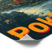 Pokhara Nepal  kunst reisillustratie Poster (Hoek)