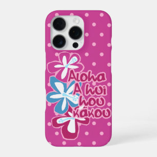 Pokii Hawaiian Aloha Hibiscus Polka Dot Pink iPhone 16 Pro Hoesje