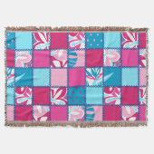 Pokii Hawaiian Floral and Dot Patchwork Blankets Deken (Voorkant)