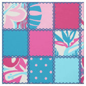 Pokii Hawaiian Floral en Dot Patchwork Stof (Swatch)