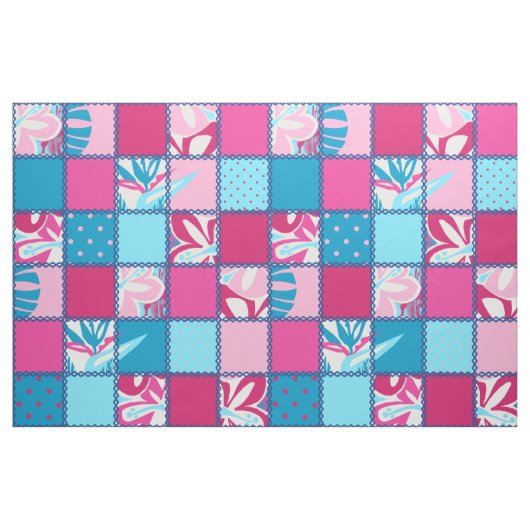 Pokii Hawaiian Floral en Dot Patchwork Stof (Fat Quarter)