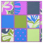 Pokii Hawaiian Floral en Dot Patchwork Stof (Swatch)