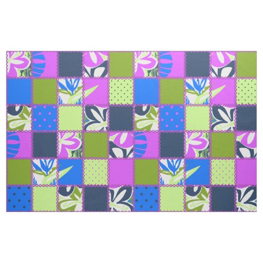 Pokii Hawaiian Floral en Dot Patchwork Stof (Fat Quarter)