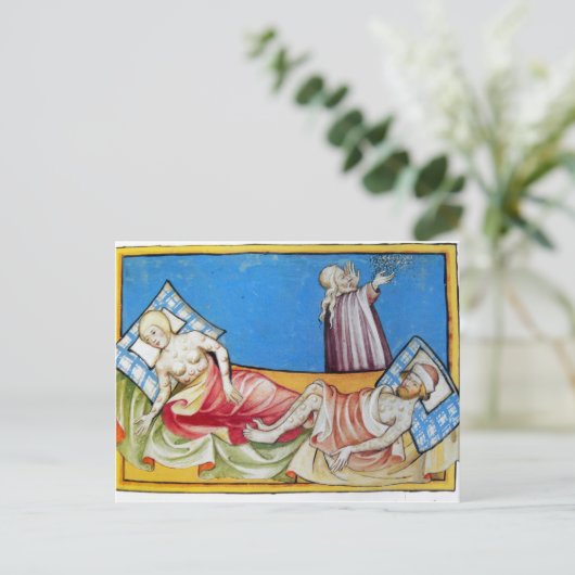 Pokken in de middeleeuwen briefkaart (Staand voorkant)