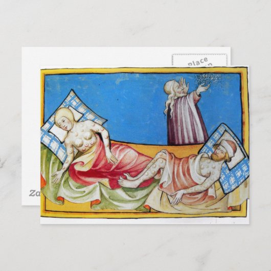 Pokken in de middeleeuwen briefkaart (Voorkant / Achterkant)