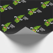 Pokra Stippen Funny Okra Pun Dark BG Cadeaupapier (Hoek)