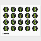 Pokra Stippen Funny Okra Pun Dark BG Ronde Sticker (Vel)