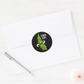 Pokra Stippen Funny Okra Pun Dark BG Ronde Sticker (Envelop)