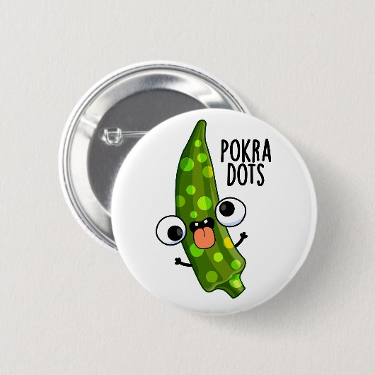 Pokra Stippen Funny Okra Pun Ronde Button 5,7 Cm (Voorkant /achterkant)