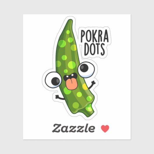 Pokra Stippen Funny Okra Pun Sticker (Vel)