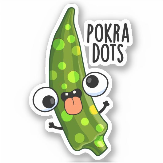 Pokra Stippen Funny Okra Pun Sticker (Voorkant)