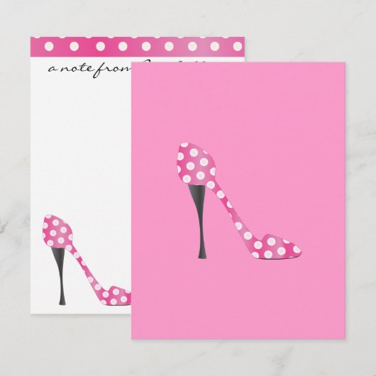 Poky Dot High Hiel Notitiekaartje (Voorkant / Achterkant)