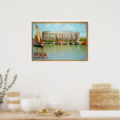 Pola Pula roman theater Italiaanse reis Poster (Keuken)