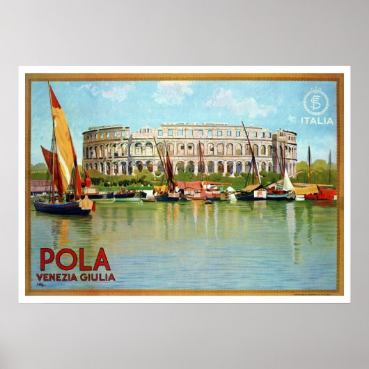 Pola Pula roman theater Italiaanse reis Poster (Voorkant)