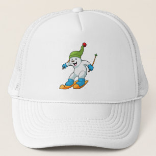 Polair beer als Skier met Ski & Bobble pet