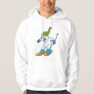 Polair beer als Skier met Ski & Bobble pet Hoodie