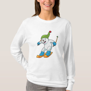 Polair beer als Skier met Ski & Bobble pet T-shirt