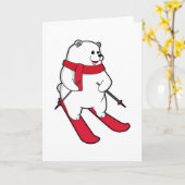 Polair beer als Skier met Ski Kaart (Gele Bloem)