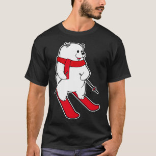 Polair beer als Skier met Ski T-shirt