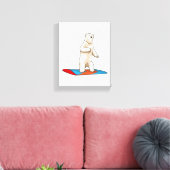 Polair beer als Snowboarder met Snowboard Canvas Afdruk (Insitu (Woonkamer))