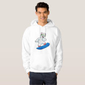 Polair beer als Snowboarder met Snowboard Hoodie (Voorkant volledig)