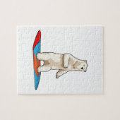Polair beer als Snowboarder met Snowboard Legpuzzel (Horizontaal)