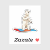 Polair beer als Snowboarder met Snowboard Sticker (Vel)