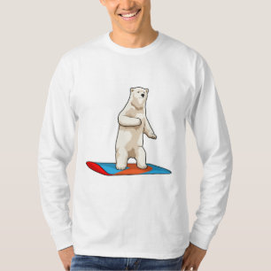 Polair beer als Snowboarder met Snowboard T-shirt