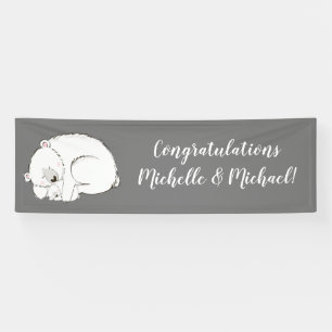 Polair Beer Baby shower Wintergrijs Genderneutraal Spandoek