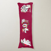 Polair Beer Beaver en Puffin Whimsical Lichaamskussen (Voorkant Verticaal)