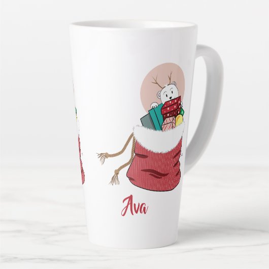 Polair Beer dat de rode tas van Santa's Mok bekijk (Rechterhoek)